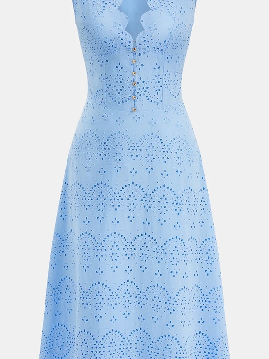 Commense Dresses & Skirts - Commense Light Blue Eyelet Maxi Dress